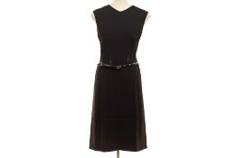 A LOUIS VUITTON BLACK SILK SHIFT DRESS