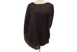 AN ISSEY MIYAKE 'PLEATS PLEASE' BLACK BLOUSE