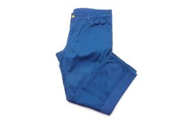 A PAIR OF LOUIS VUITTON ROYAL BLUE TROUSERS