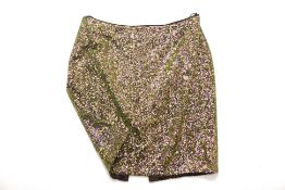 AN ADOLFO DOMINGUEZ GREEN SEQUIN SKIRT