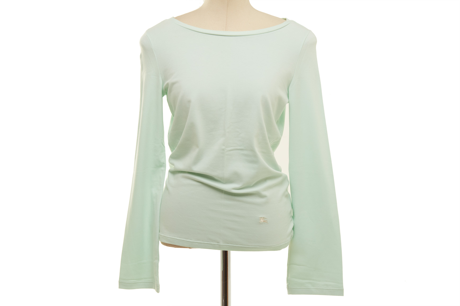 TWO BURBERRY PASTEL LONG SLEEVE T-SHIRTS - Image 2 of 5