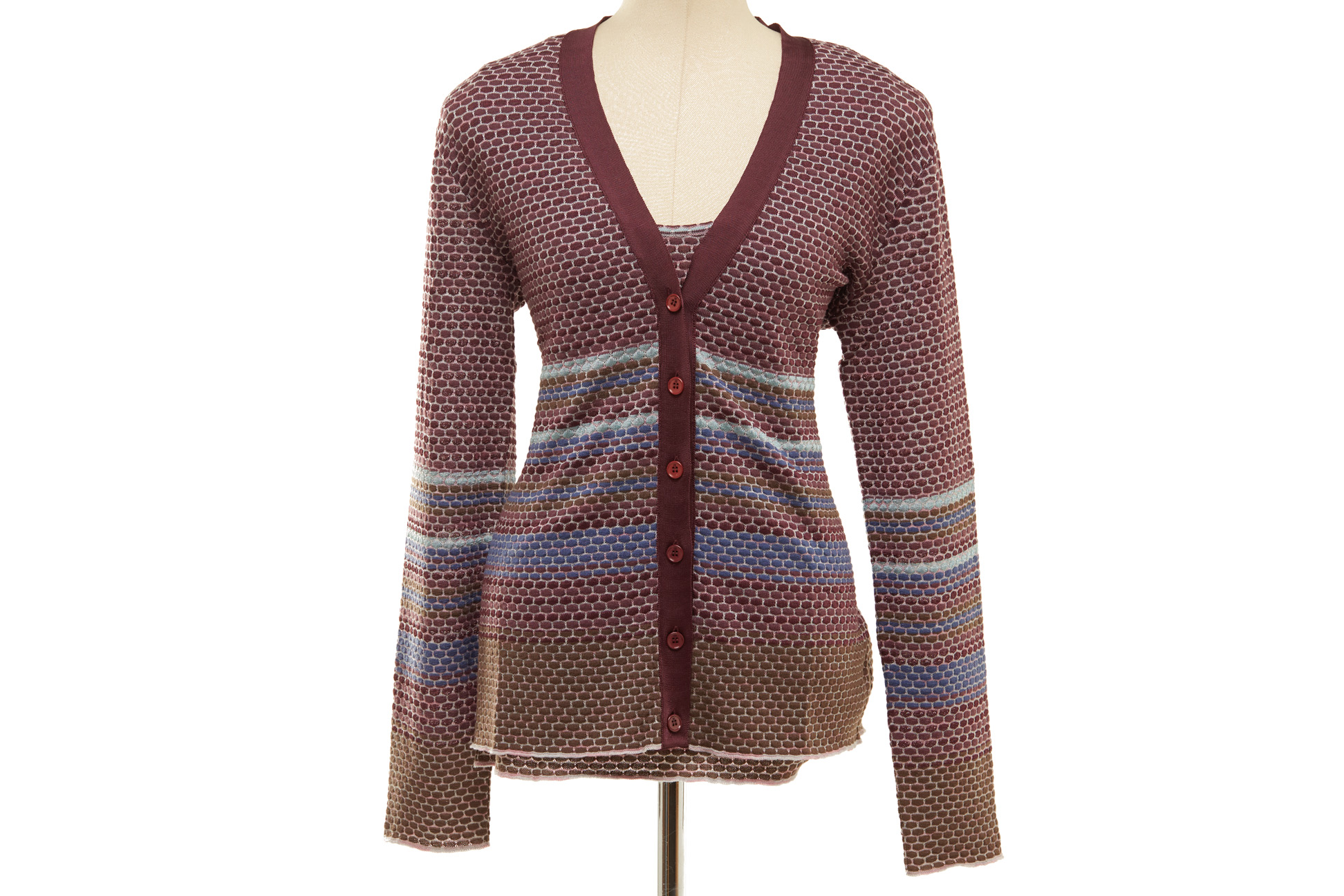 A MISSONI PURPLE WOOL TWIN SET