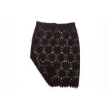 A DOLCE & GABBANA BLACK LACE PENCIL SKIRT