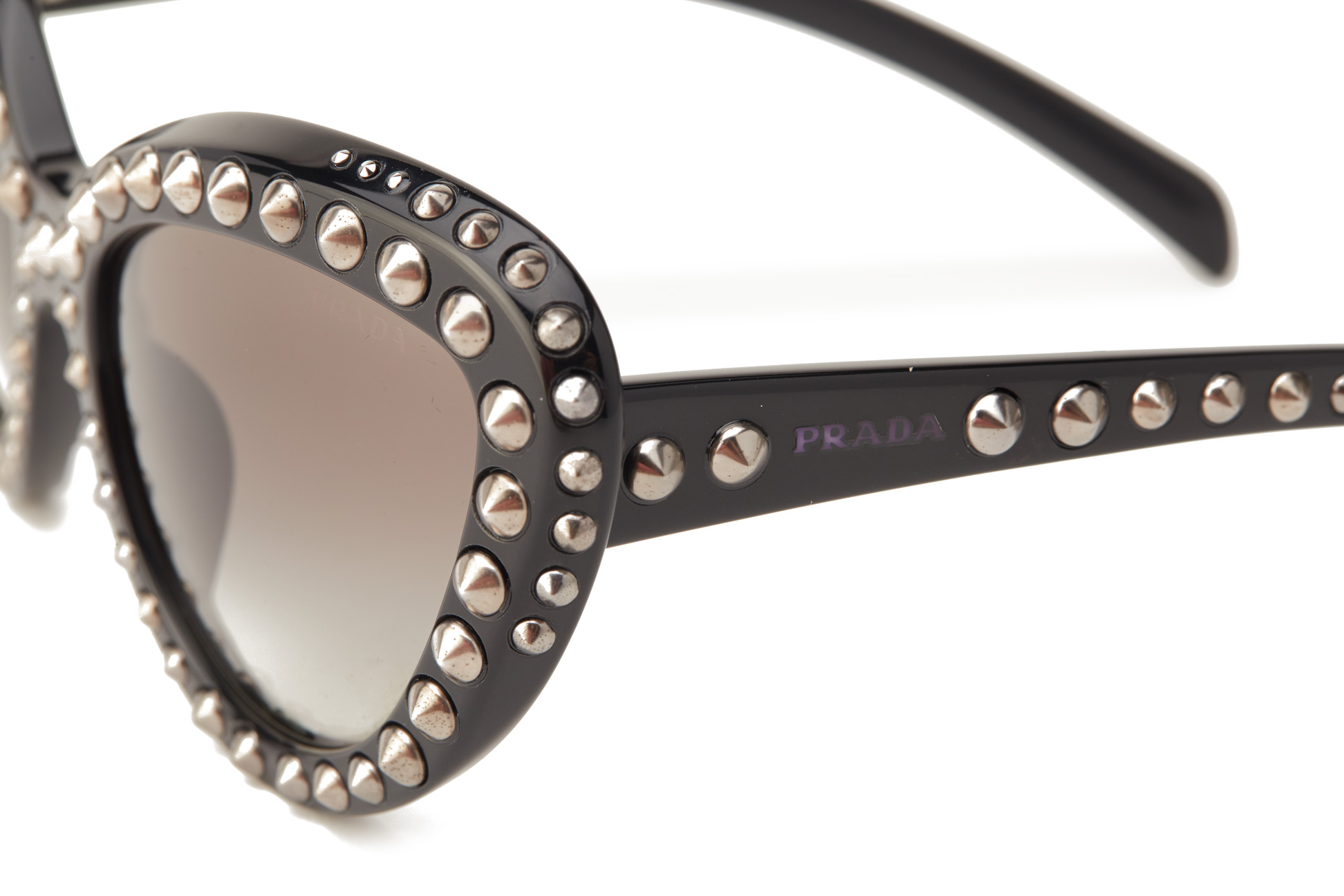 A PAIR OF PRADA STUDDED CAT EYE SUNGLASSES - Image 3 of 4