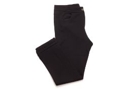 A PAIR OF CHANEL BLACK WOOL TROUSERS