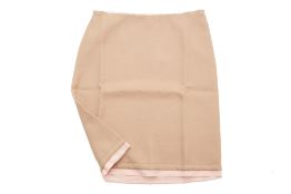 A PRADA BEIGE WOOL SKATER SKIRT