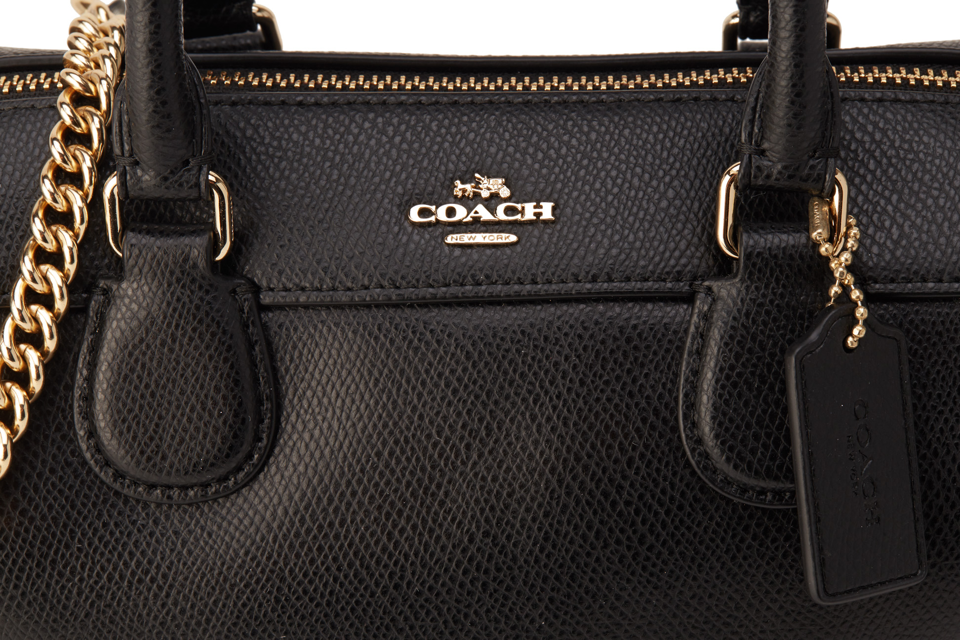 A COACH BLACK LEATHER SMALL HANDBAG - Image 2 of 5