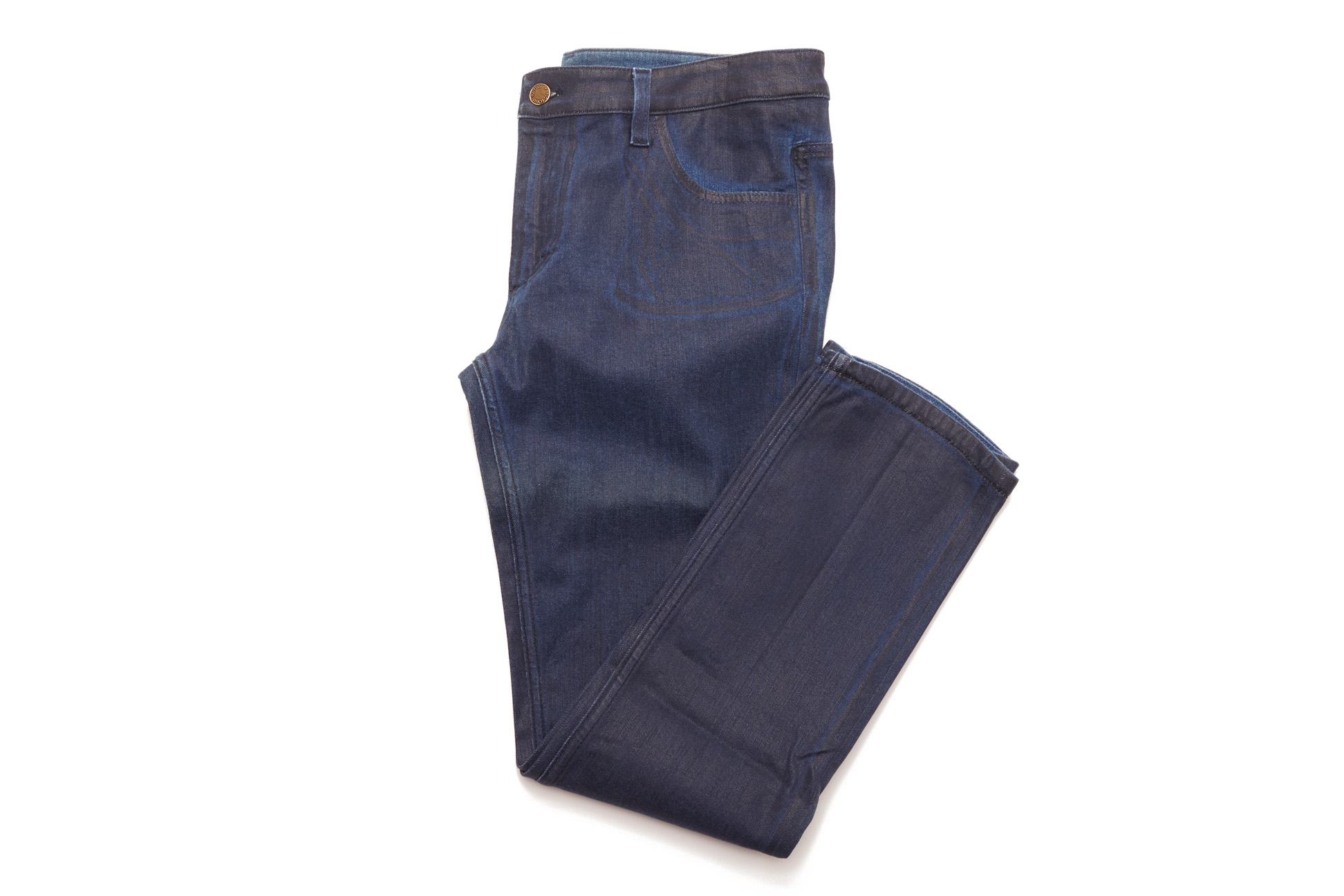 A PAIR OF LOUIS VUITTON NAVY JEANS