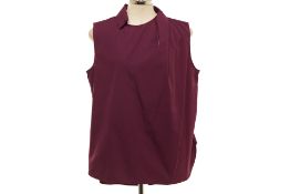 AN HERMÈS PLUM SLEEVELESS BLOUSE