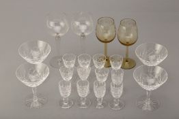 A GROUP OF WATERFORD CRYSTAL AND OTHER TABLE GLASS