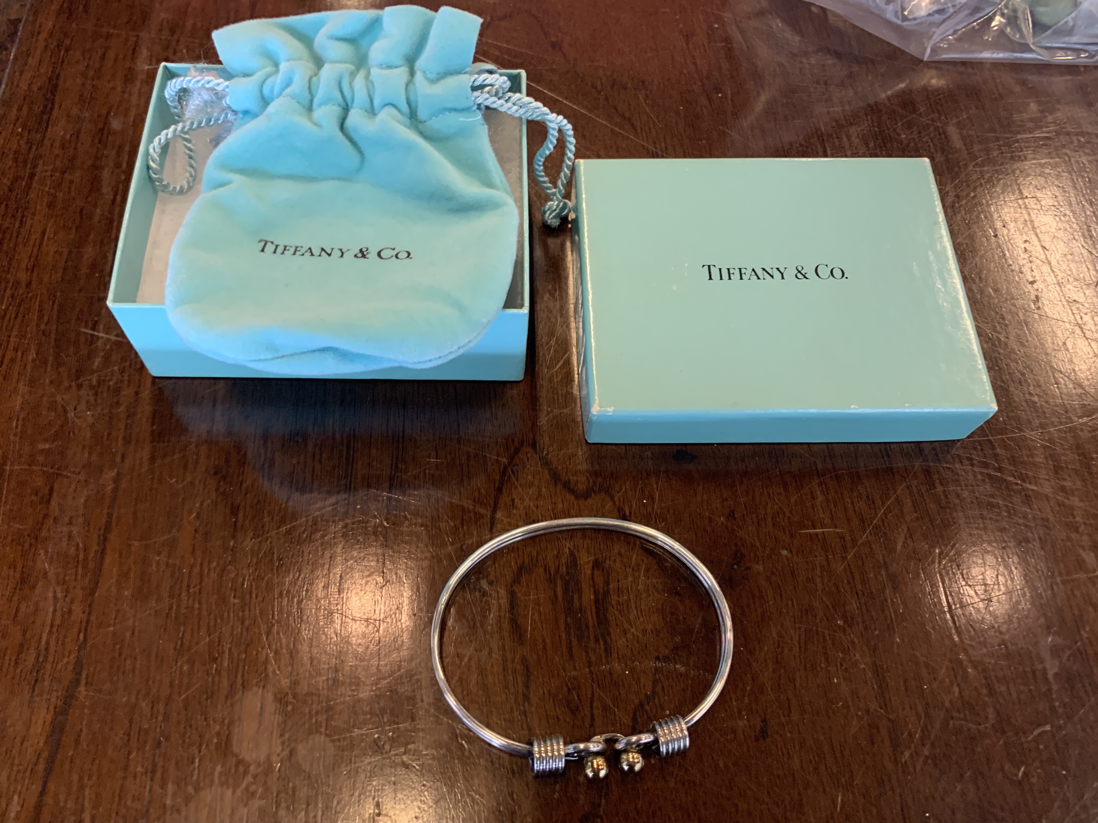 A TIFFANY & CO SILVER AND GOLD BANGLE - Image 3 of 3