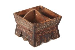 A THAI CARVED WOOD BETEL NUT TRAY