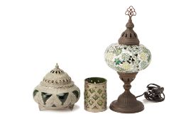 A GROUP OF MIDDLE EASTERN DECORATIVE ITEMS