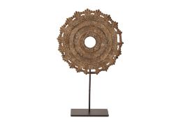 A SOUTHEAST ASIAN CAST CIRCULAR METAL SCULPTURE