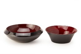 TWO LARGE CONTEMPORARY VIETNAMESE LACQUER BOWLS