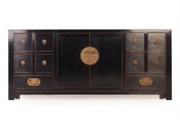 A CHINESE BLACK LACQUER SIDEBOARD