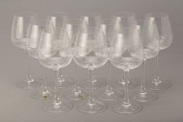 A SET OF TWELVE WINE GLASSES