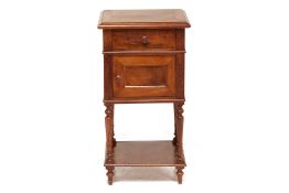 A WALNUT BEDSIDE TABLE