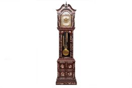 A CHINESE MOTHER OF PEARL INLAID ROSEWOOD LONGCASE CLOCK