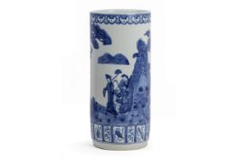 A BLUE AND WHITE PORCELAIN UMBRELLA STAND