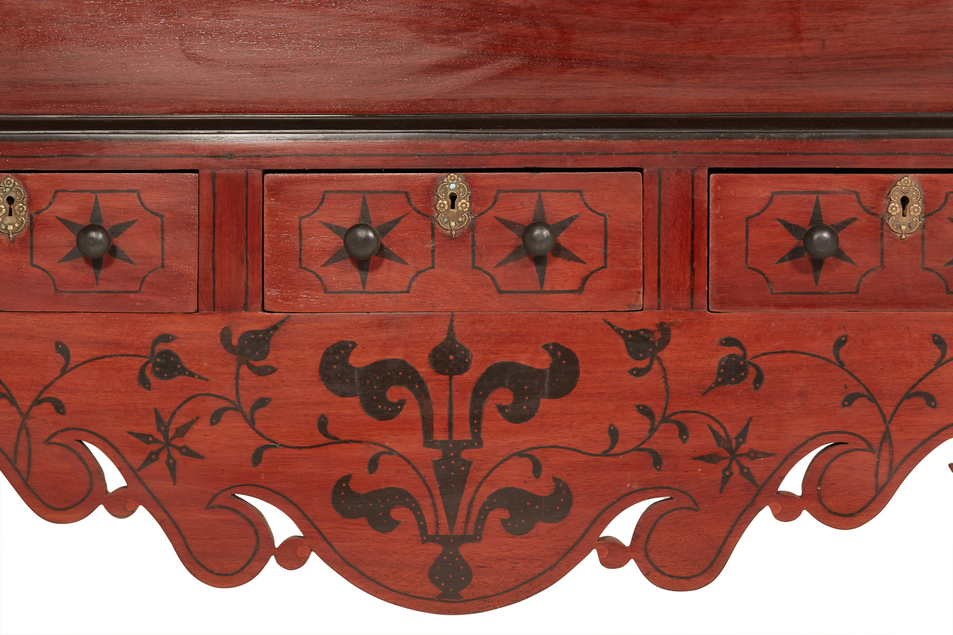 AN INDO DUTCH MAHOGANY TRUNK ON STAND - Image 4 of 4