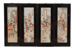 A SET OF FOUR CHINESE PORCELAIN PLAQUES