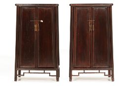A PAIR OF CHINESE SMALL TAPERING SIDE CABINETS