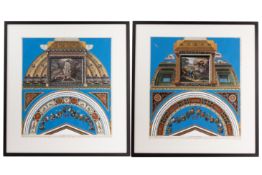 TWO COLOURED ENGRAVINGS OF THE RAPHAEL LOGGIE IN THE VATICAN