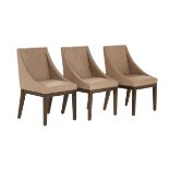 A SET OF THREE 'WEST ELM' LEATHER DINING CHAIRS