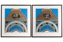 TWO COLOURED ENGRAVINGS OF THE RAPHAEL LOGGIE IN THE VATICAN