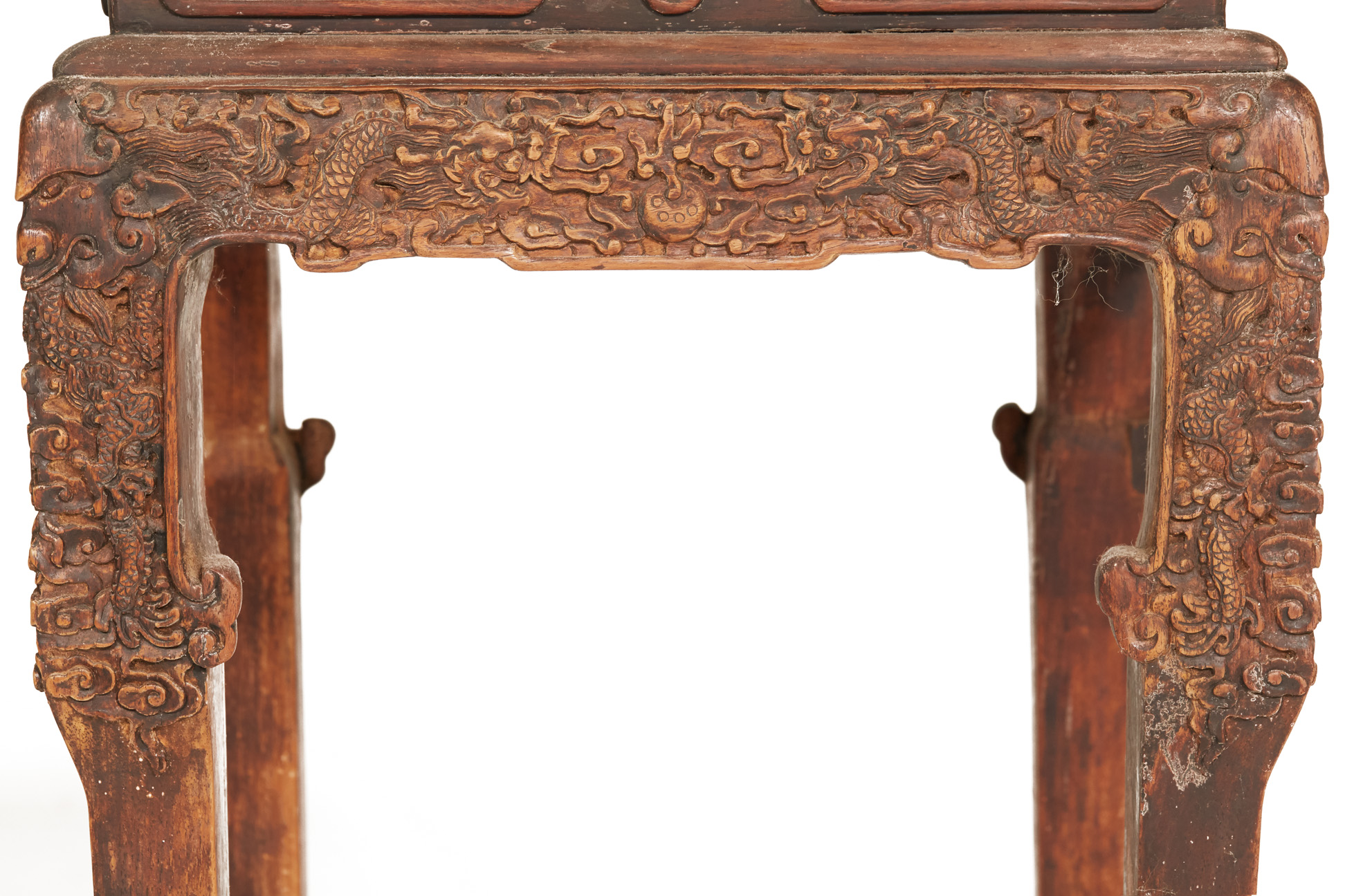 A PAIR OF CHINESE CARVED BLACKWOOD STANDS - Image 2 of 3