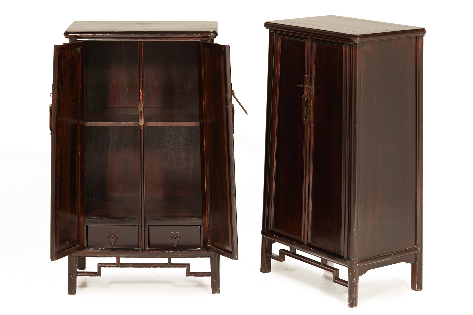 A PAIR OF CHINESE SMALL TAPERING SIDE CABINETS - Image 2 of 3