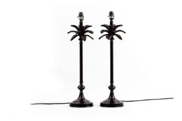 A PAIR OF PALM TREE TABLE LAMPS