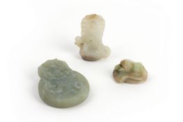 A GROUP OF THREE CHINESE JADE CARVINGS