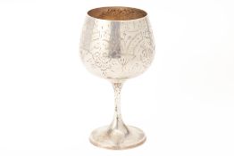 AN ENGRAVED SILVER GOBLET