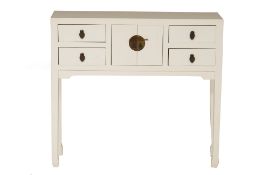 A CHINESE WHITE PAINTED CONSOLE TABLE