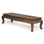 A CHINESE CARVED BLACKWOOD DAYBED