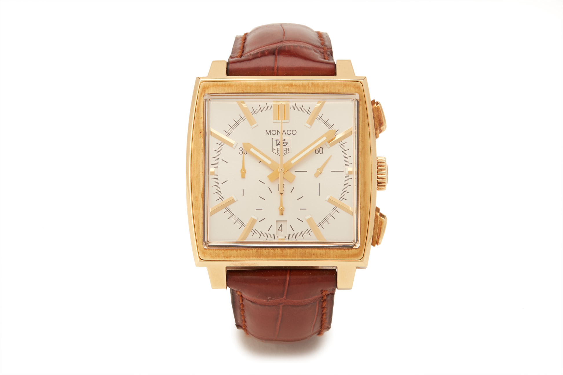 TAG HEUER MONACO GOLD AUTOMATIC CHRONOGRAPH WATCH