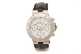 BULGARI WHITE GOLD DIAGONO CHRONOGRAPH WATCH