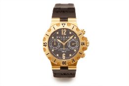 BULGARI DIAGONO "SCUBA" GOLD AUTOMATIC CHRONOGRAPH WATCH