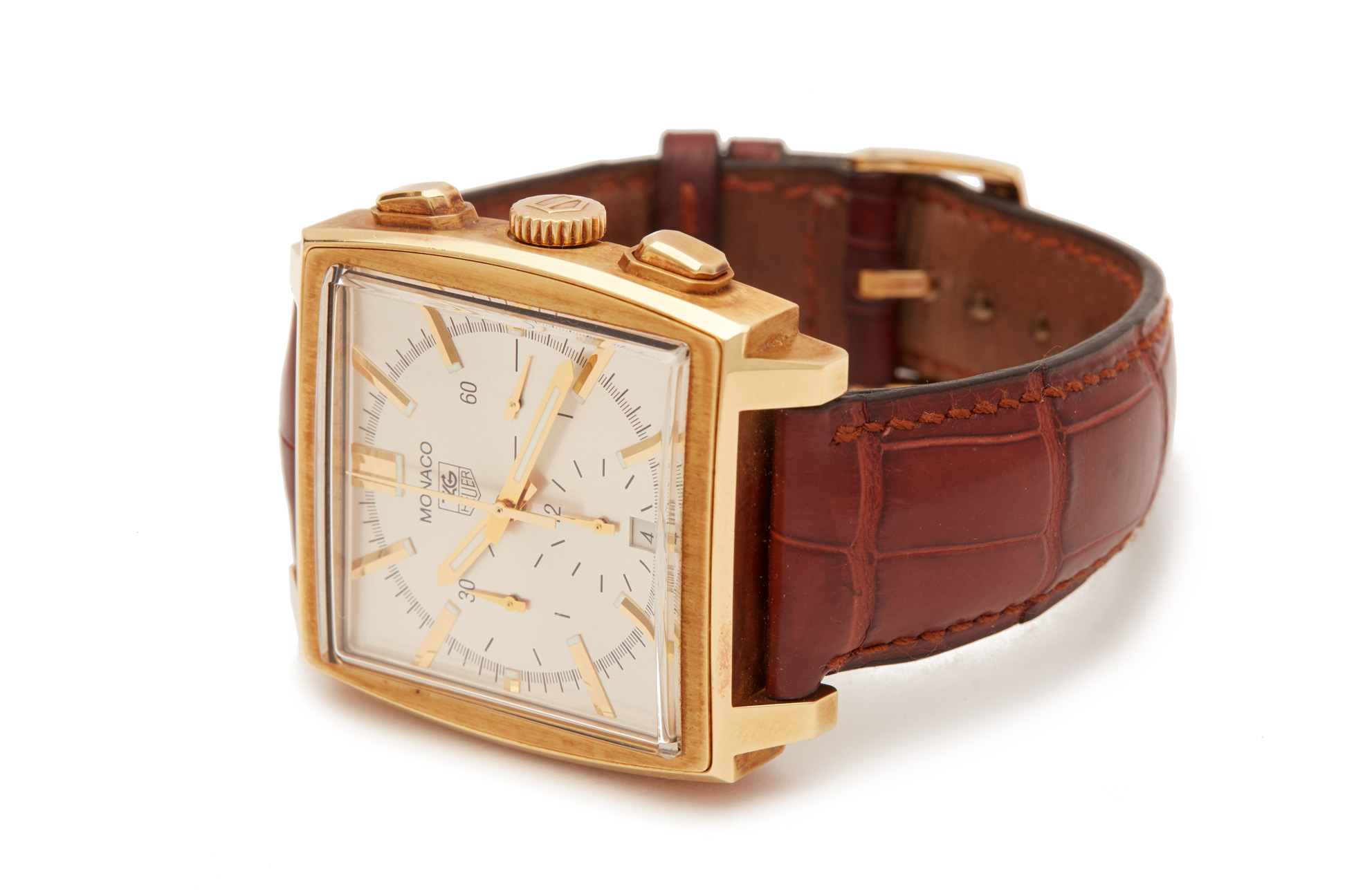 TAG HEUER MONACO GOLD AUTOMATIC CHRONOGRAPH WATCH - Image 6 of 8