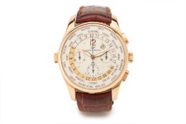 GIRARD-PERREGAUX GOLD WORLD TIME CHRONOGRAPH WATCH