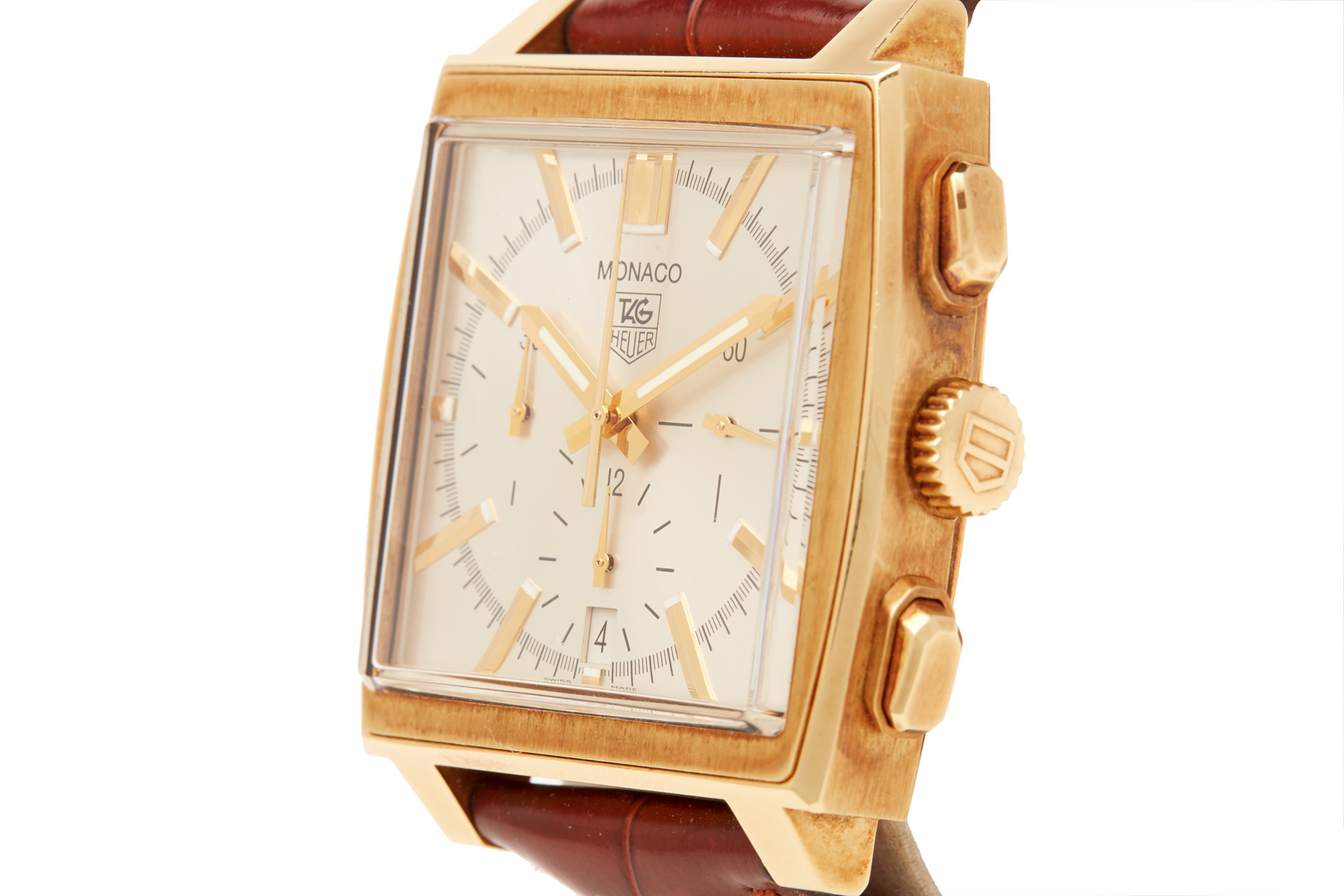 TAG HEUER MONACO GOLD AUTOMATIC CHRONOGRAPH WATCH - Image 3 of 8