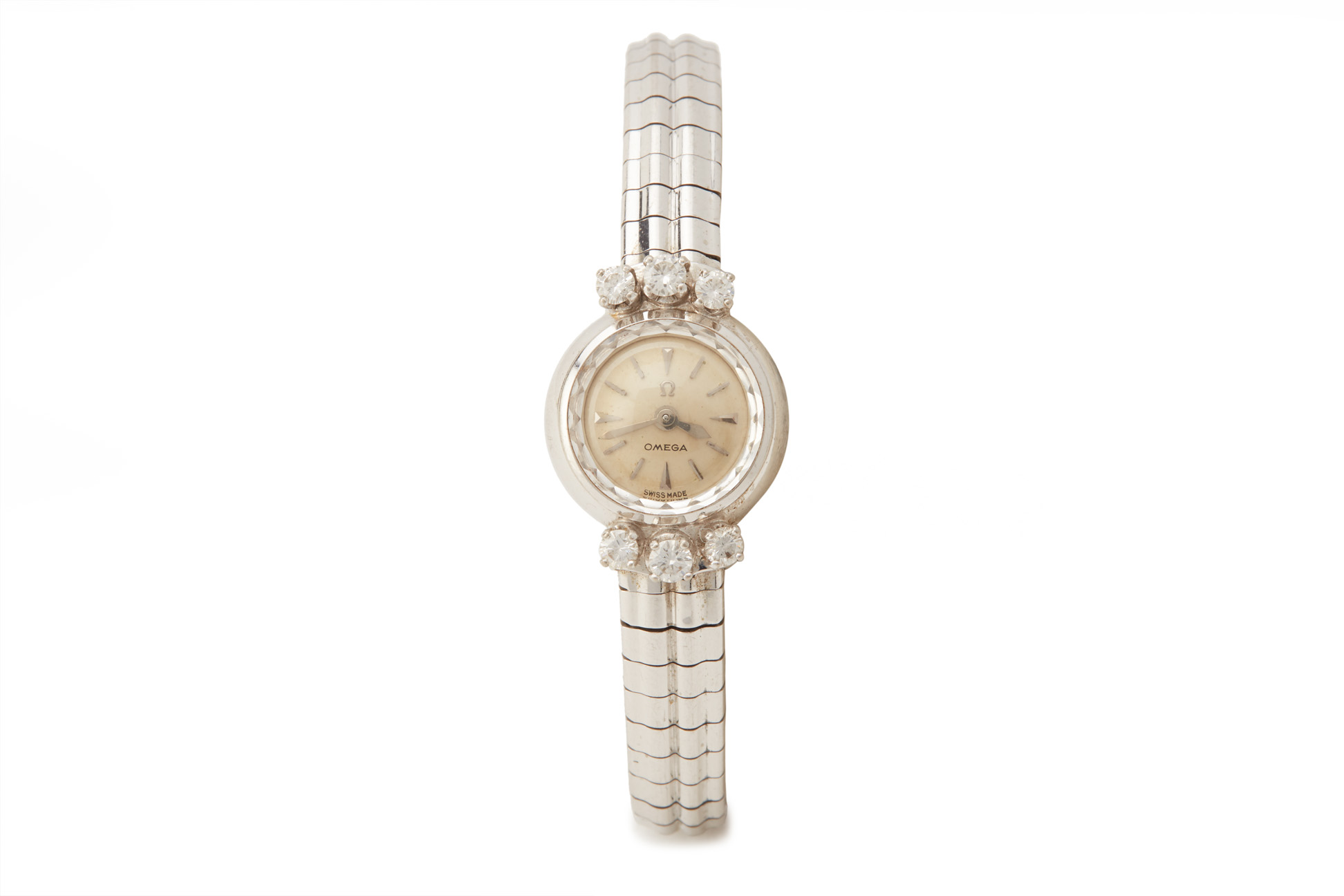 OMEGA LADIES VINTAGE SAPPHETTE DIAMOND SET WATCH