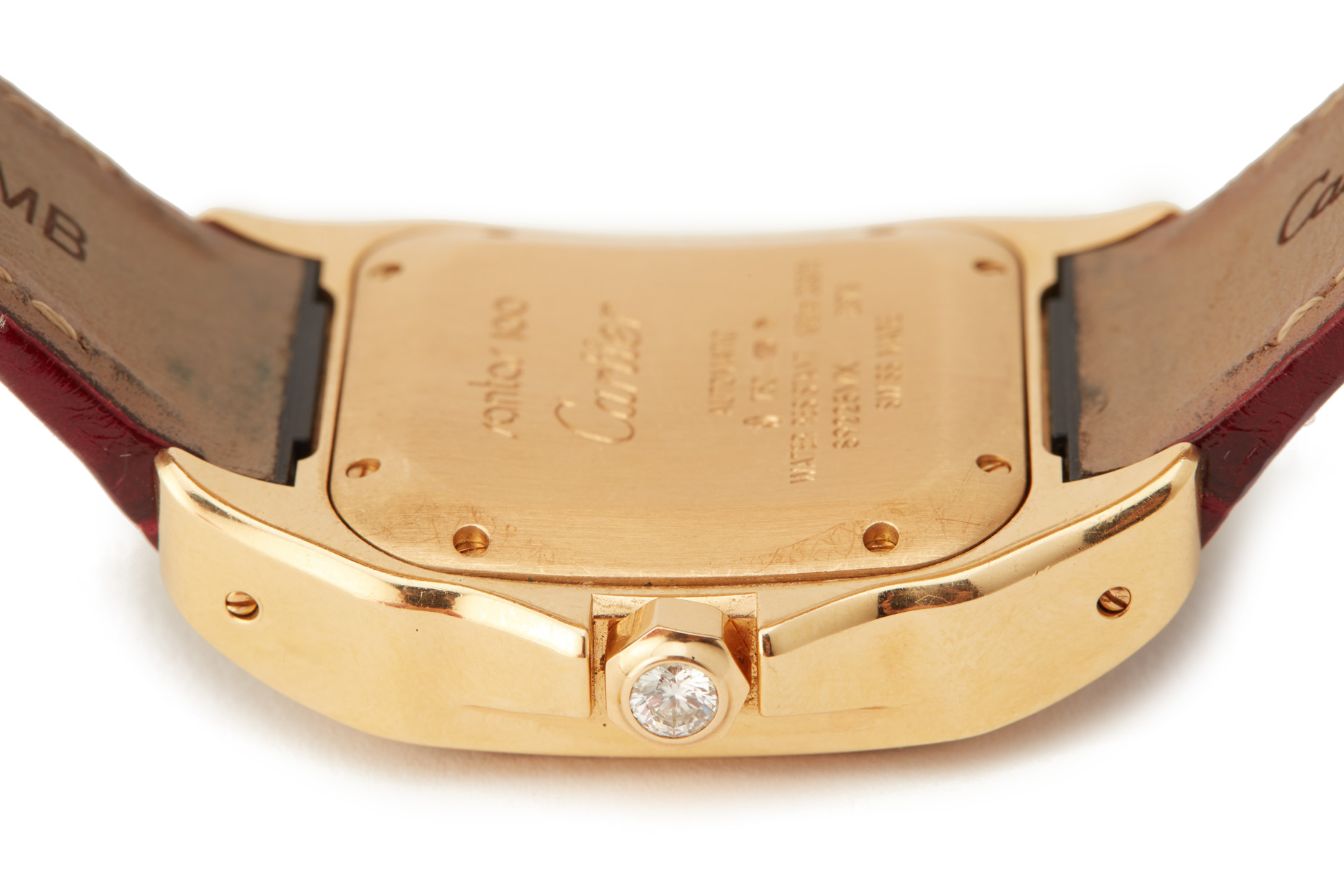 CARTIER GOLD AND DIAMOND SANTOS 100 AUTOMATIC WRISTWATCH - Image 9 of 9