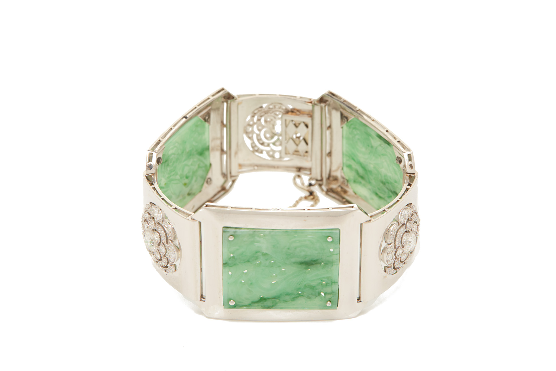 A JADE AND DIAMOND PANEL BRACELET - Image 5 of 6