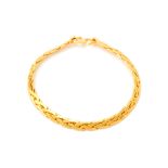 A 22K GOLD WHEAT CHAIN BRACELET