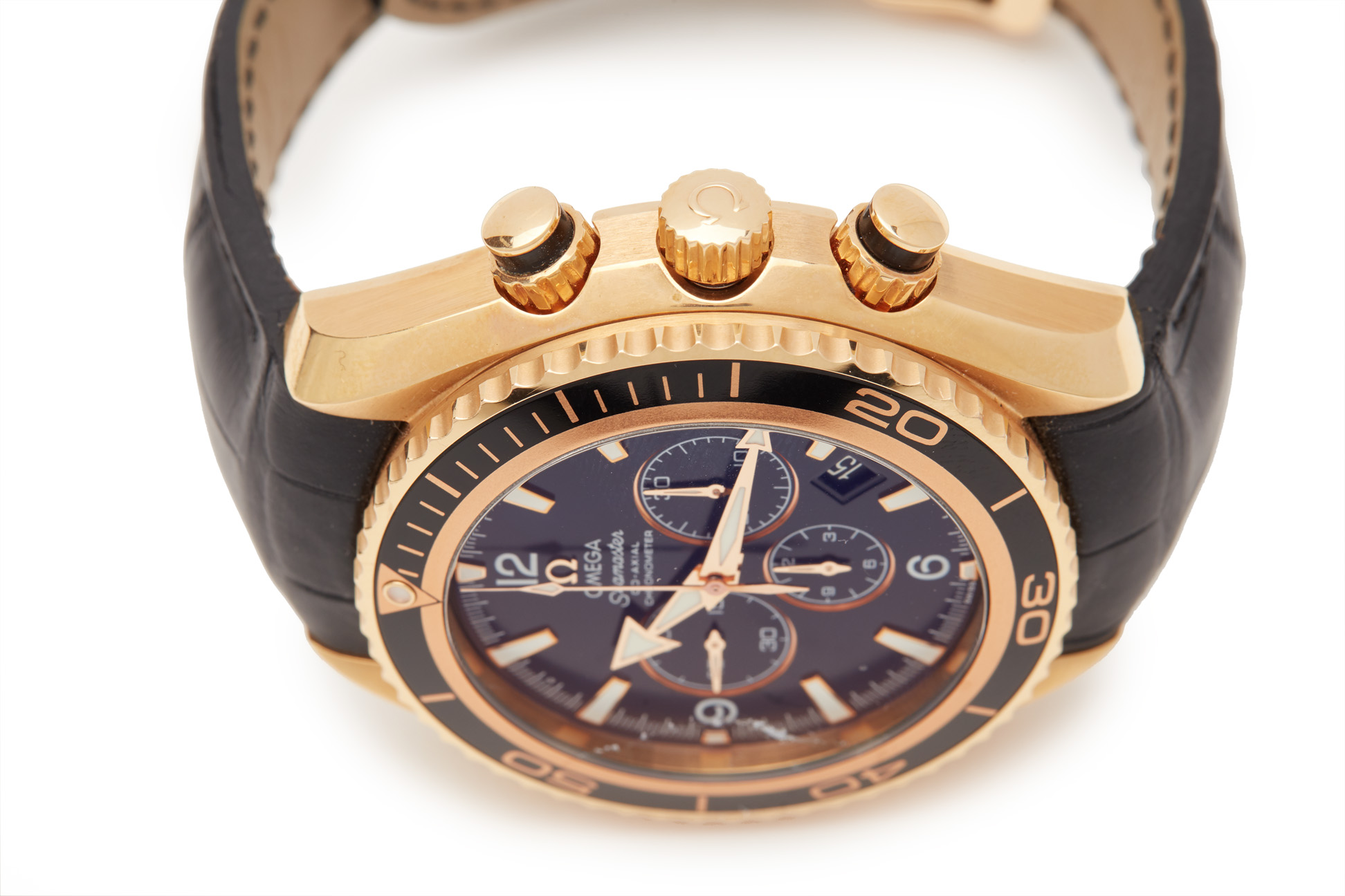 OMEGA SEAMASTER PLANET OCEAN GOLD CHRONOGRAPH WATCH - Image 7 of 7