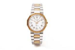 BAUME & MERCIER RIVIERA GOLD AND STAINLESS STEEL WATCH