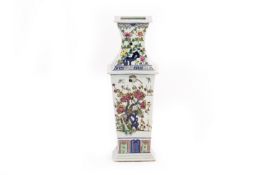 A CHINESE ENAMEL SQUARE VASE